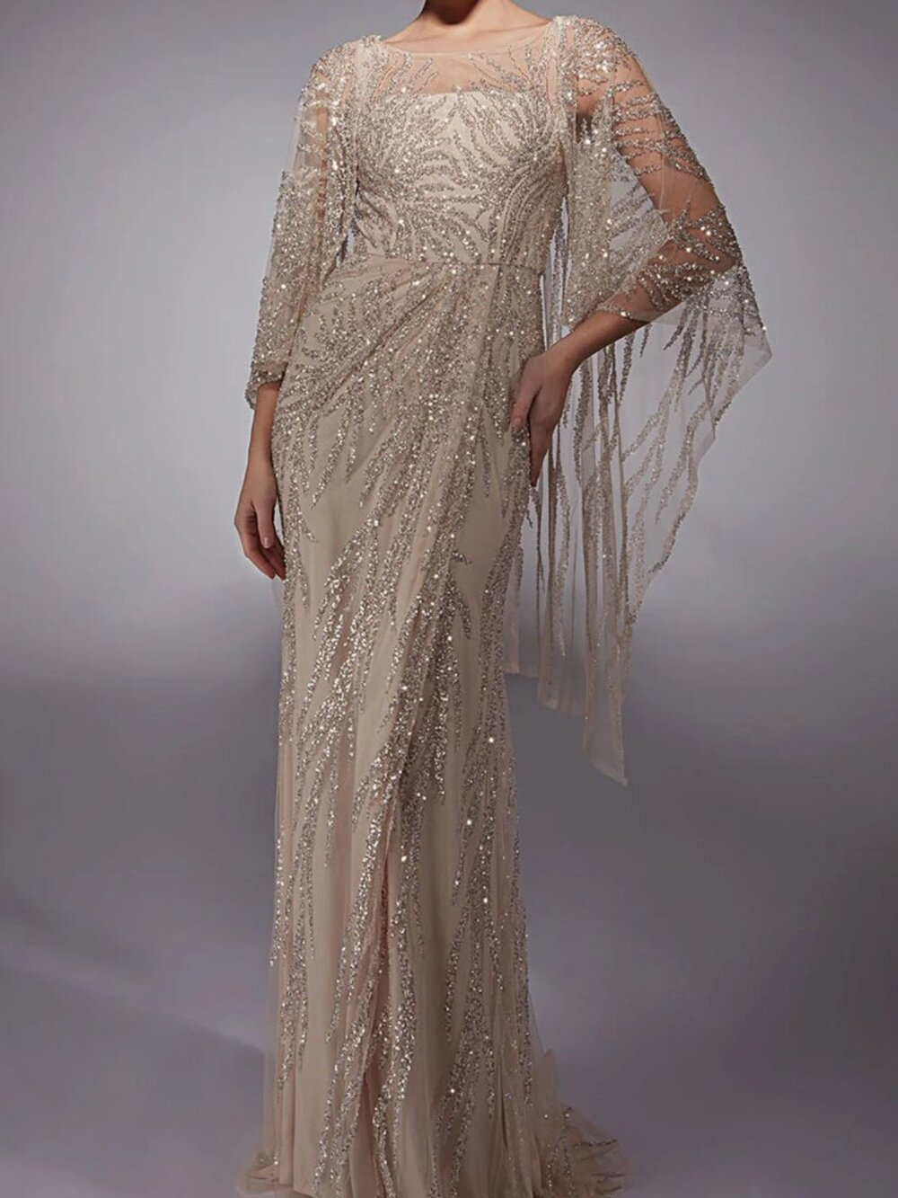 NWT Alyce Paris 27754 Sheer Mother of the Bride Dress Pink Champagne size 12